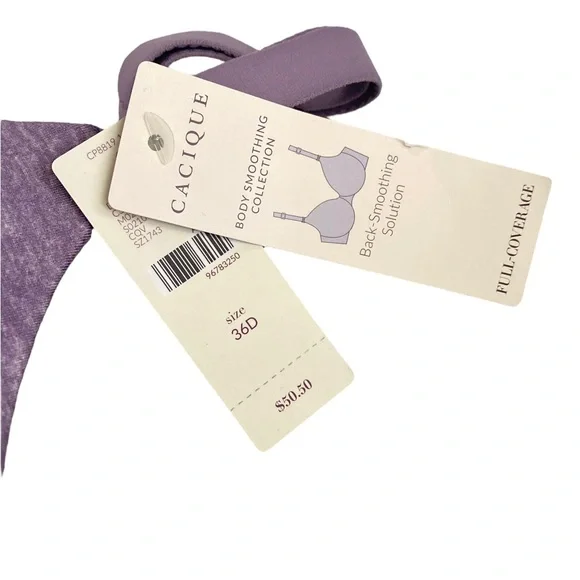NWT! Cacique Full Coverage Back Smoother Bra Purple Size 36D - Picture 3 of 7
